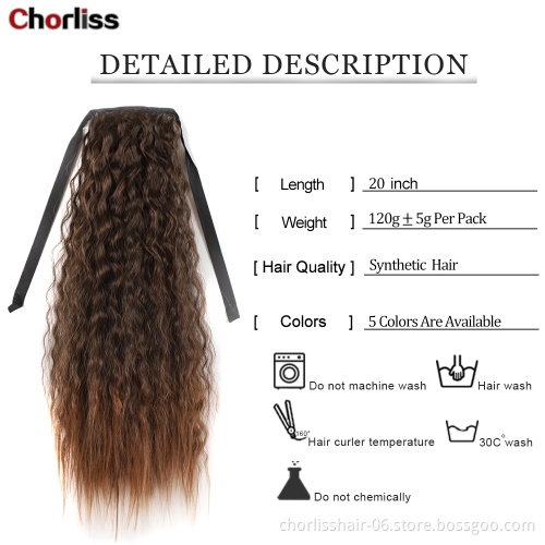 Hot Sale Fashion Wholesale Wrap Ponytail Hair Extensions Curly Weave Ponytail Hair Piece Synthetic Hair Clip Ponytail For Woman